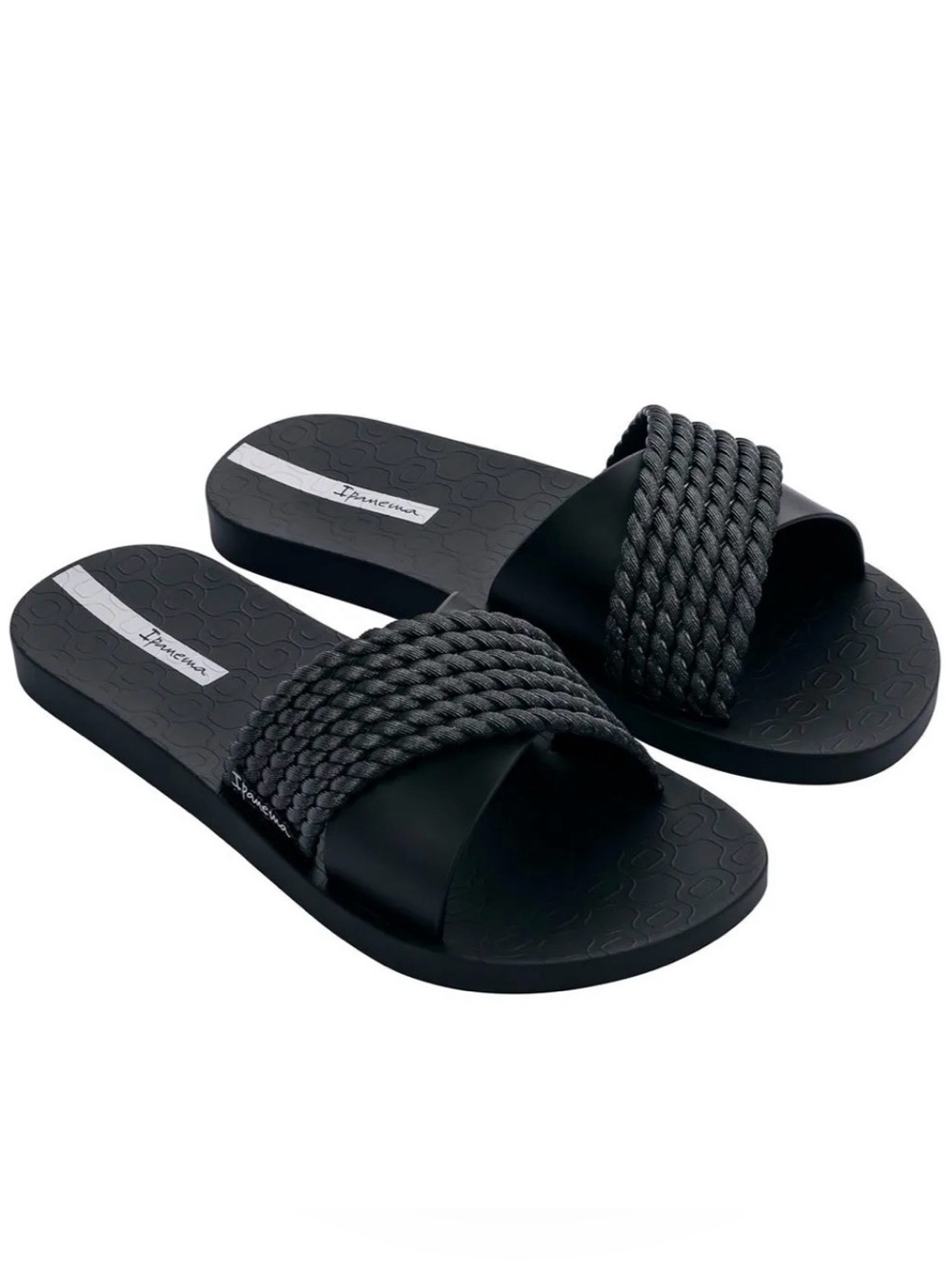Ipanema Women's Black Rope Slide Sandals